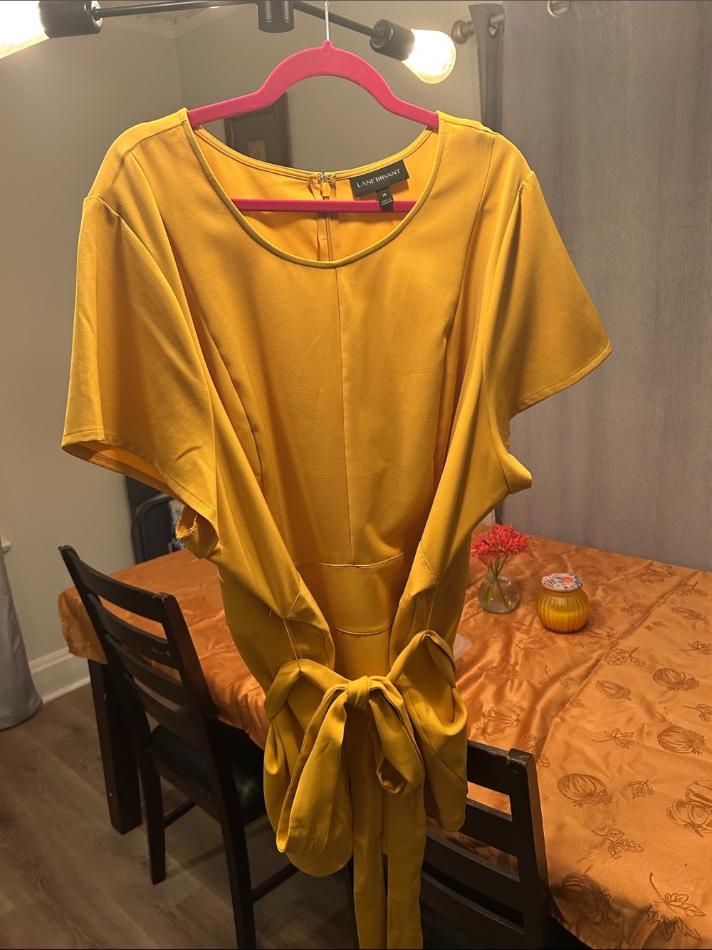 Lane Bryant Mustard Yellow Tie-Waist top.